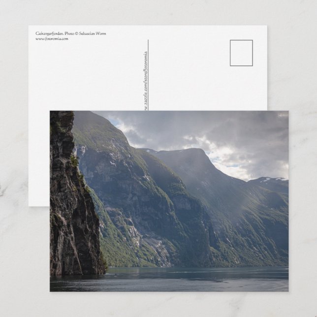 Geirangerfjorden Norge Vykort (Fram/baksida)