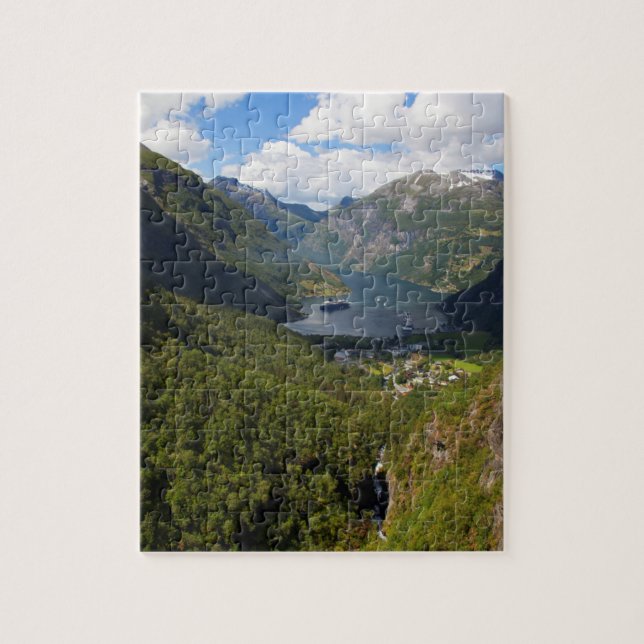 Geirangerfjordens landskap, Norge Pussel (Vertikal)