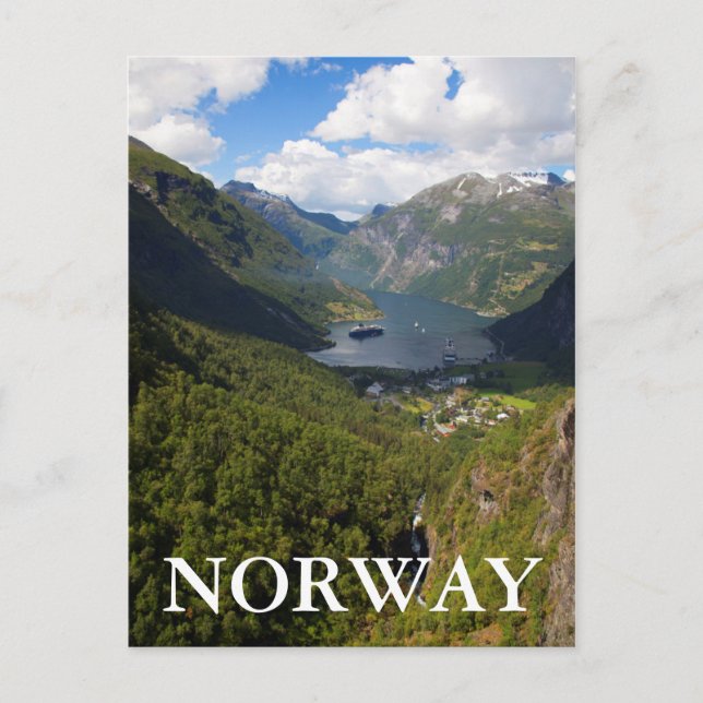 Geirangerfjordens landskap, Norge Vykort (Framsida)