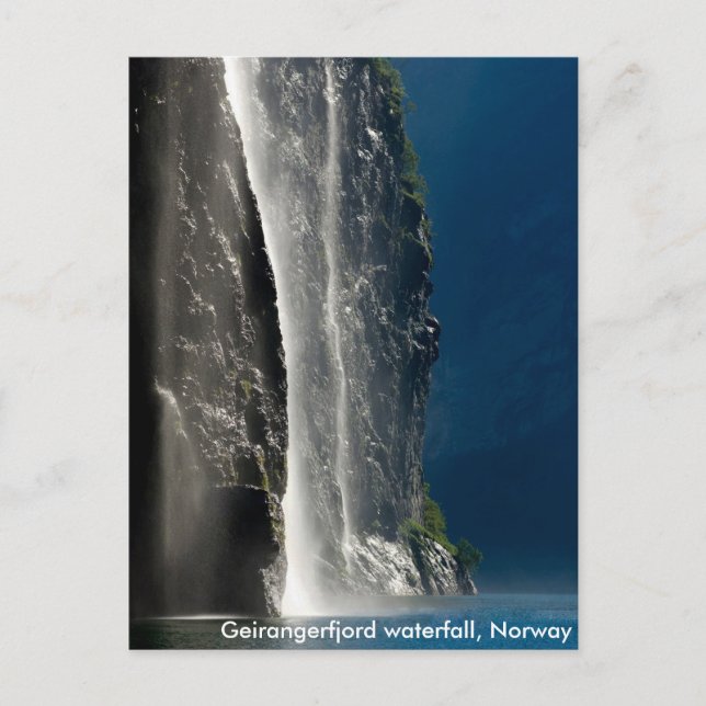 Geirangerfjords vattenfall, Norge Vykort (Framsida)