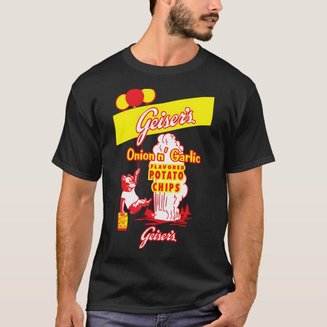geisers lök och vitlökspotatischips t shirt (Framsida)