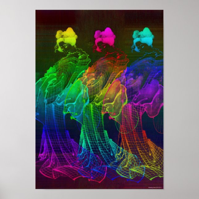 Geisha Abstrakt Japan Wall Art Poster (Framsidan)