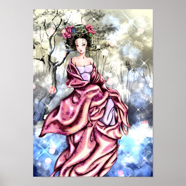 Geisha anime art poster (Framsidan)