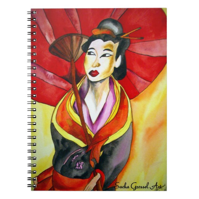 Geisha anteckningsbok av Sacha Grossel Art (Framsidan)