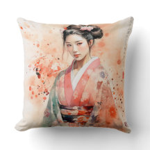 Geisha Birkawaii japanese Dekorativ kudde