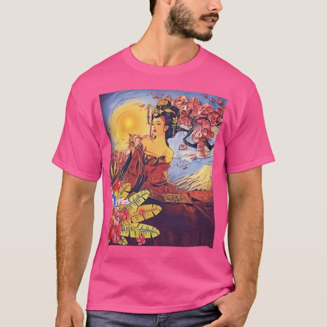 Geisha Blommar T Shirt (Framsida)
