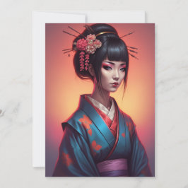 geisha brush art inbjudningar