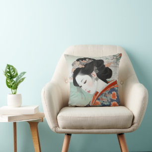 Geisha Colorful Ukiyo-e Kudde
