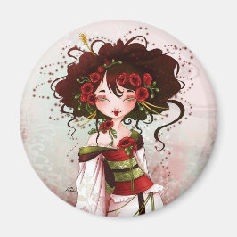 Geisha coquelicot magnet