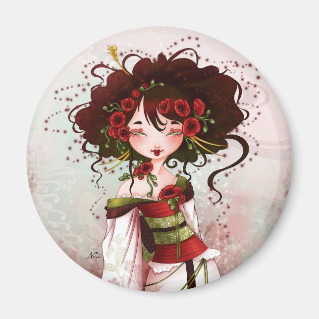 Geisha coquelicot magnet (Framsidan)