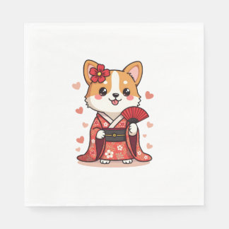 Geisha Corgi Hund älskare Welsh Pappersservett