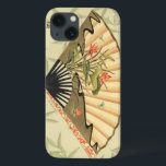 Geisha Fläkt med Löv och Blommigt Skriv ut<br><div class="desc">Det här vackra tryckeriet har en geisha fläkt som har en framträdande plats mot bakgrund av flytande löv. Fläkt har också en underbar och snyggt blommigt på sig. Fläkt av asiatisk konst bör lägga till detta till sin samling!</div>