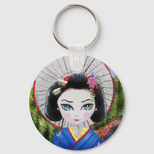 Geisha-flicka Nyckelring (Framsida)