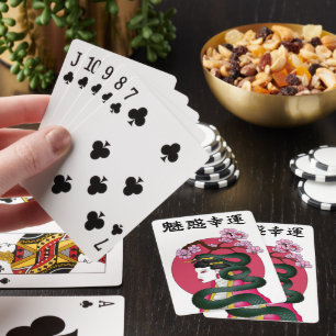 Geisha flicka och serpent casinokort