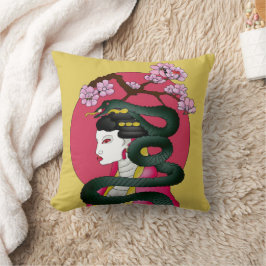 Geisha flicka och serpent kudde