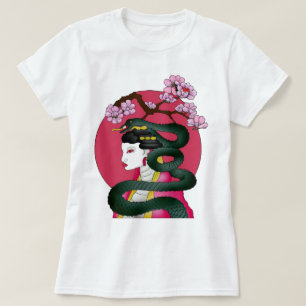 Geisha flicka och serpent t shirt