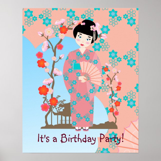 Geisha-födelsedagsfest Poster (Framsidan)