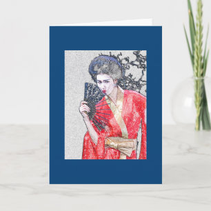 Geisha Girl Greeting Card Kort