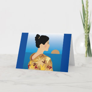 Geisha Girl Greeting Cards Kort
