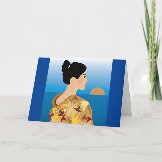 Geisha Girl Greeting Cards Kort (Framsida)