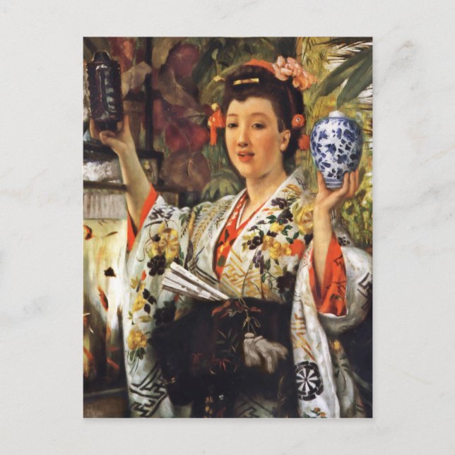 Geisha Girl Holding Ginger Burk Vykort (Framsida)