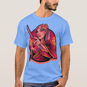 Geisha Girl Katana Sword och Tattoo of Dragon Japa T Shirt
