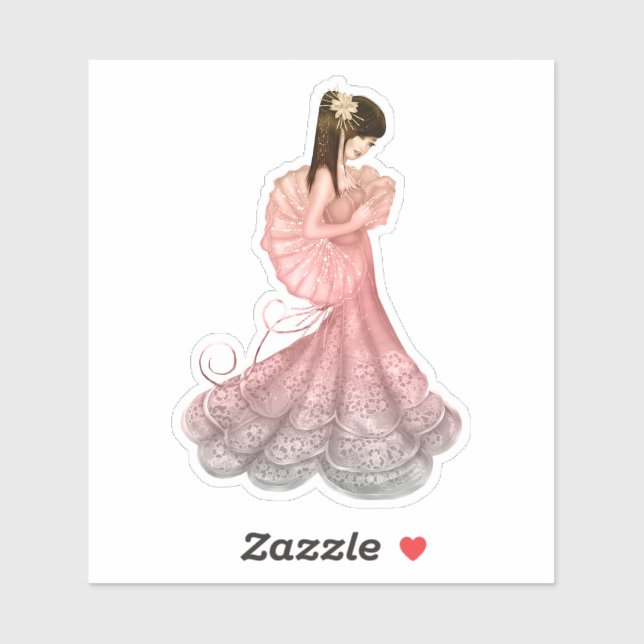 Geisha Girl Klistermärken (Ark)