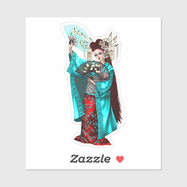 Geisha Girl Klistermärken (Ark)