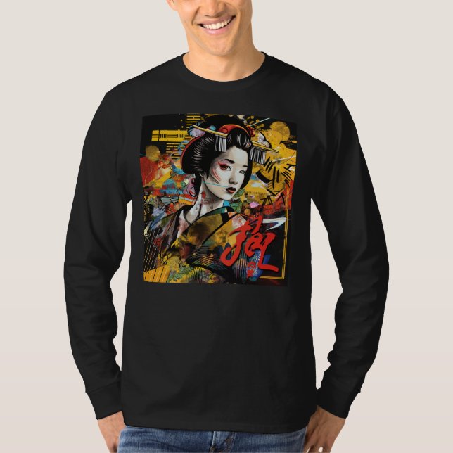 Geisha Graffiti Tee - Classical Beauty Streetwear (Framsida)