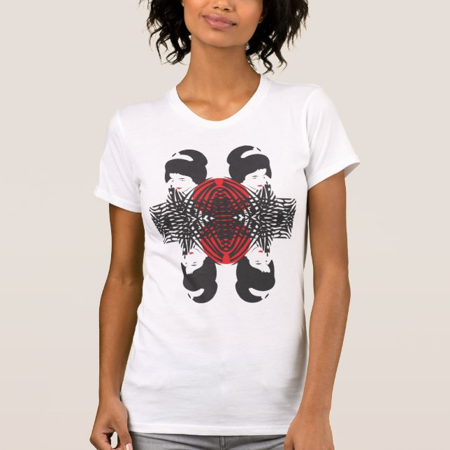 Geisha i fours "en reflexion ", t-shirt (Framsida)