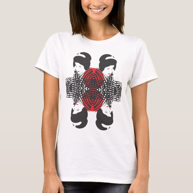 Geisha i fours "en reflexion ", t-shirt (Framsida)