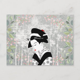 Geisha i Garden Vykort