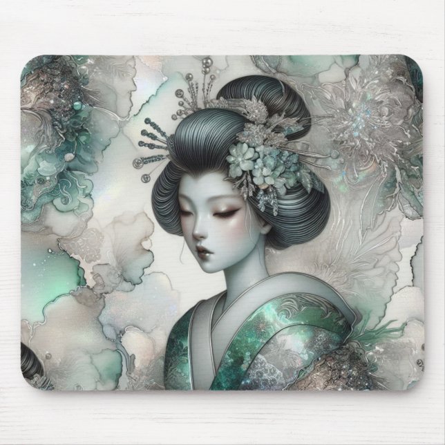 Geisha i Grön Design Serie #2 Musmatta (Framsidan)