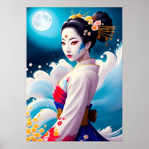 Geisha i månljuset poster