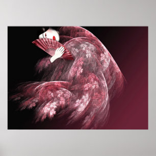 Geisha i Red Poster