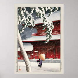 Geisha i Snö Storm Kawase Hasui Poster