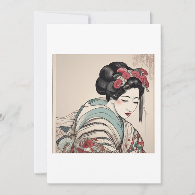 geisha illustration inbjudningar (Framsida)