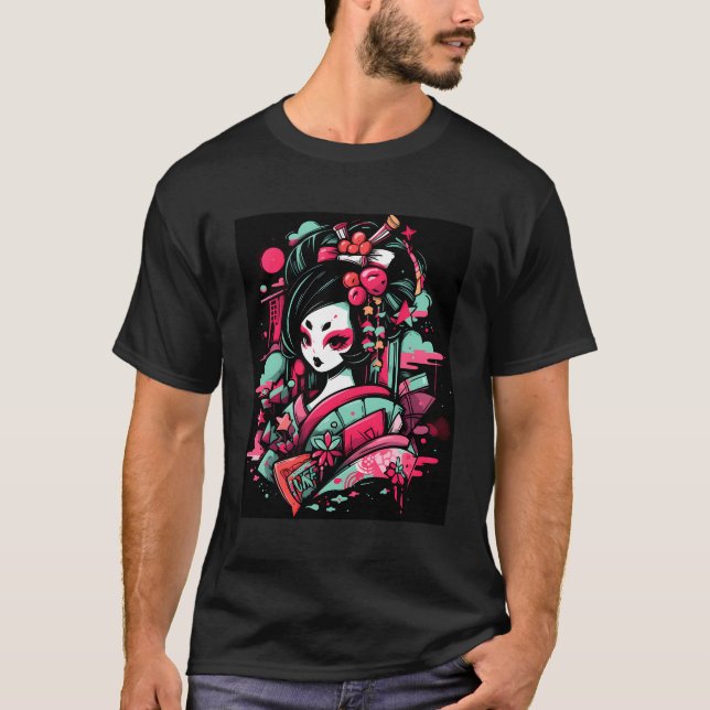 Geisha-inspirerad grafik Tee a Touch of Japans Cha (Framsida)