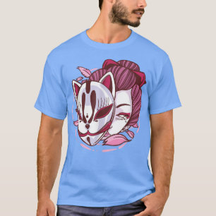 Geisha Japan Girl Japansk Kawaii Geisha Girl Mask T Shirt