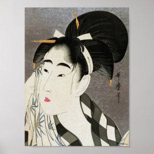 Geisha Japansk Vintage Oriental Asian Kimono Poster