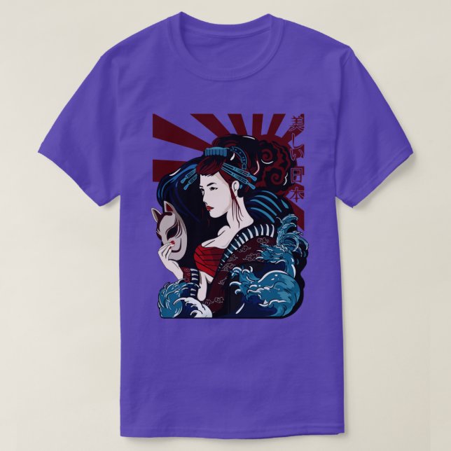 Geisha Kitsune Mask T Shirt (Design framsida)