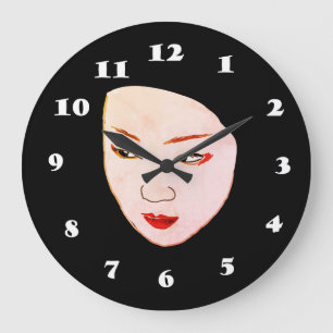 Geisha-mask Stor Klocka