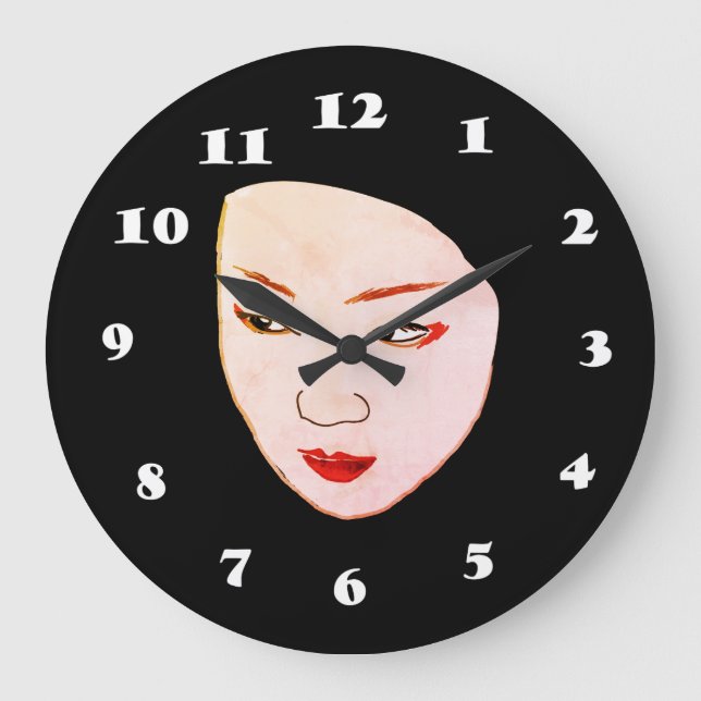 Geisha-mask Stor Klocka (Framsida)