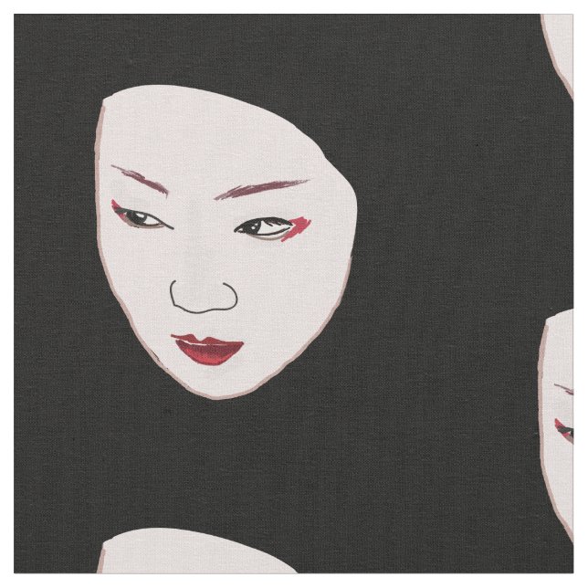 Geisha-mask Tyg (Närbild)