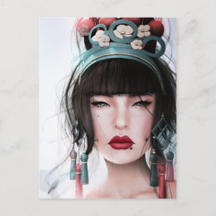 Geisha med Kissable Läppar Vykort