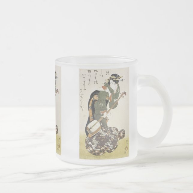 Geisha med Samisen 2, Kumiyasu, 1830-talet, Mugg (Höger)