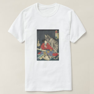 Geisha med sin vita tiger t shirt