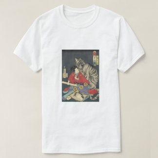 Geisha med sin vita tiger t shirt