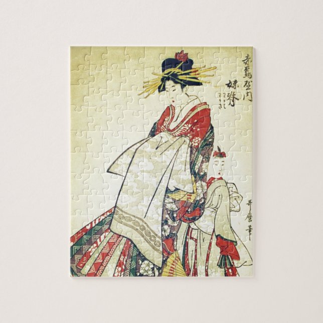 Geisha och unge pussel (Vertikal)