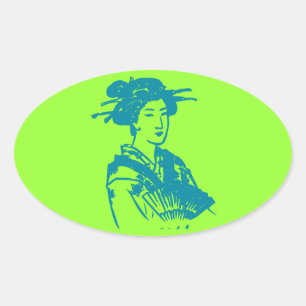 Geisha Ovalt Klistermärke